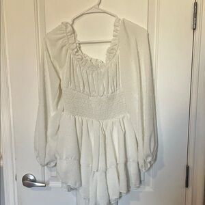 SHEIN White Ruffled Blouse